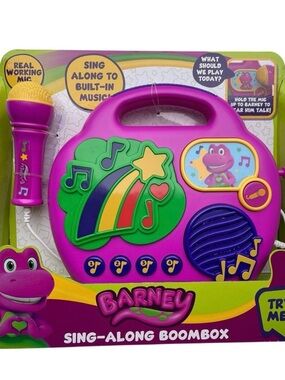 Barney Sing Along Boombox, Includes Microphone and Built-in Music, Ages 3+